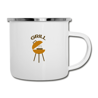 Grillen Emaille Tasse - Grill