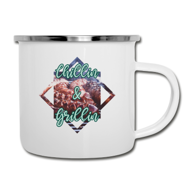 Grillen Emaille Tasse - Grillen