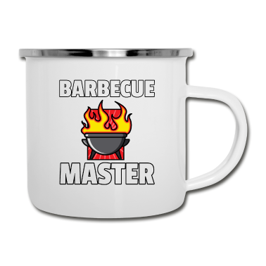 Grillen Emaille Tasse - BBQ Grillen Griller Grill Grillmeister Geschenk