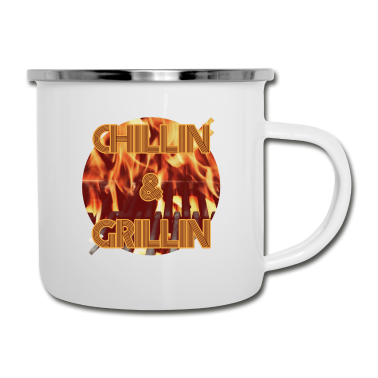 Grillen Emaille Tasse - Grillen