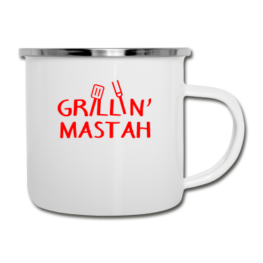 Grillen Emaille Tasse - Grill