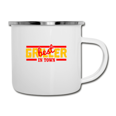Grillen Emaille Tasse - Grill