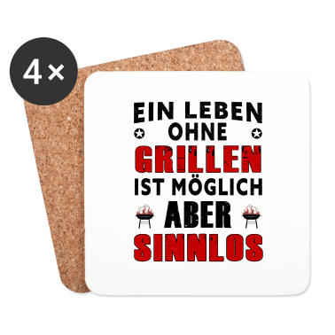 Grillen Untersetzer - Ein Leben ohne Grillen - Griller Sommer Grillen