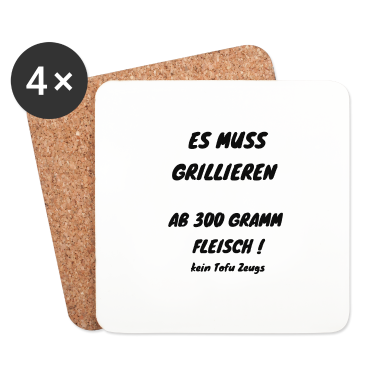 Grillen Untersetzer - es muss grillen