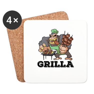 Grillen Untersetzer - Grill BBQ Smoker Grillen Gorilla Spruch Griller