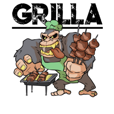 Motiv Grill BBQ Smoker Grillen Gorilla Spruch Griller
