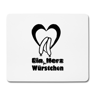 Grillen Mousepad - Herz für Würstchen Fleisch Grillen Geschenk