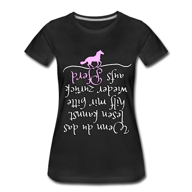 Pferde T-Shirt - Luster Spruch Reiterin: Auf Pferd zurück helfen