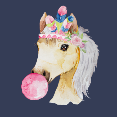 Motiv Pony Pferde Kinder Baby Indianer Reiten Bubblegum