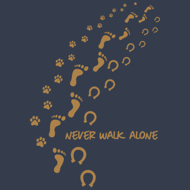 Motiv never walk alone hund pferd