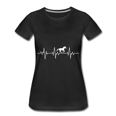 Pferde T-Shirt - Pferdeliebhaber EKG Herzschlag Pferde Reiten Stall