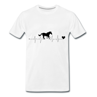 Pferde T-Shirt - Heartbeat Pferd Reiten Reiterin Herz Mädchen Frau