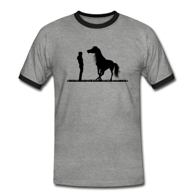 Pferde T-Shirt - Mädchen und spielendes Pferd