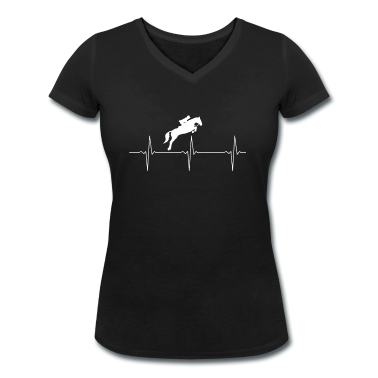 Pferde T-Shirt - Pferde Herzschlag Herzfrequenz Puls Reiter Pferd