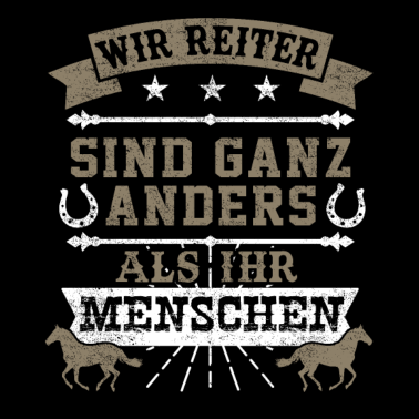 Motiv Pferd Reiter Hufeisen lustiger Spruch Geschenk