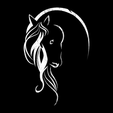 Motiv Pferde - Pferde T-Shirt - Pferdekopf - Silhouette