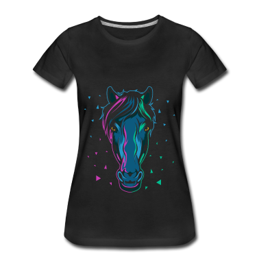 Pferde T-Shirt - Pferdekopf Pferd Pony Hengst Reiten Geschenk Bunt