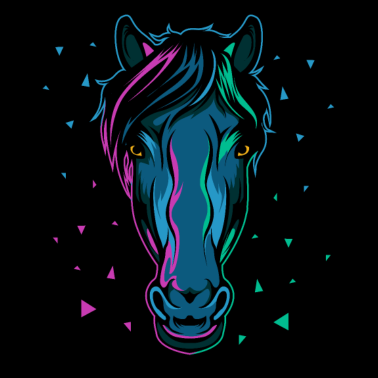 Motiv Pferdekopf Pferd Pony Hengst Reiten Geschenk Bunt