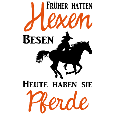 Motiv Früher hatten Hexen Besen heute haben sie Pferde