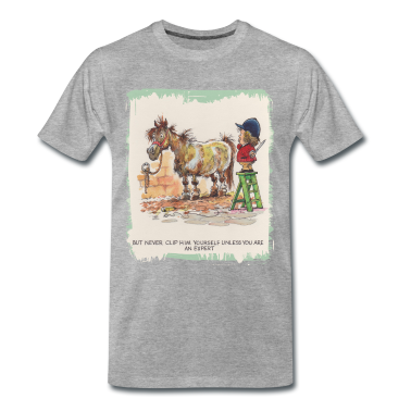 Pferde T-Shirt - Thelwell Cartoon Pony beim Friseur