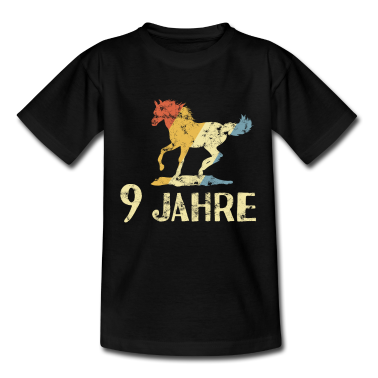 Pferde T-Shirt - Geburtstag Pferd Reiten 9 Jahre Pferde Geschenk