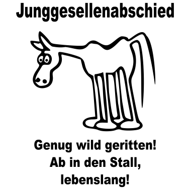 Motiv Junggesellenabschied: Genug wild geritten (Pferd,