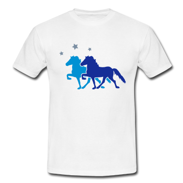 Pferde T-Shirt - Two Horses with silver-metallic Stars