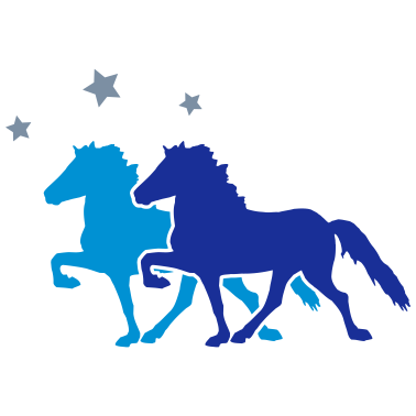 Motiv Two Horses with silver-metallic Stars
