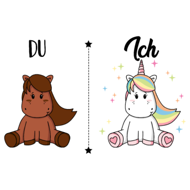 Motiv Du Pferd Ich Einhorn Lustiger Vergleich Humor kind