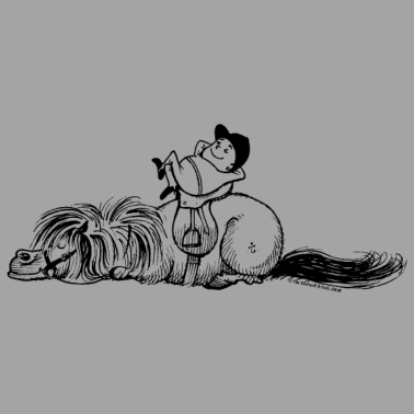Motiv Thelwell Pony und Reiter schlafen
