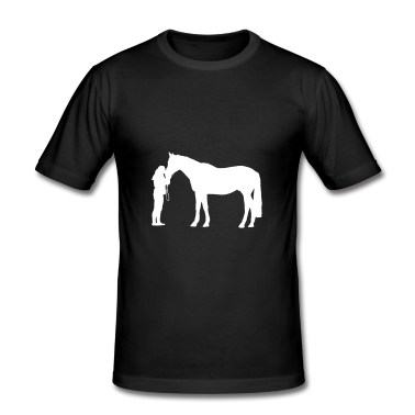 Pferde T-Shirt - Pferd mit Frau - reiten - sport - tiere - pferde