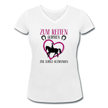 Pferde T-Shirt - Zum Reiten geboren zur Schule gezwungen Pferde