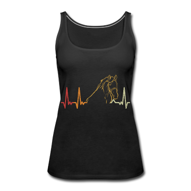Pferde Tank Top - Retro Pferdekopf Herzschlag Pferd Vintage Reiten