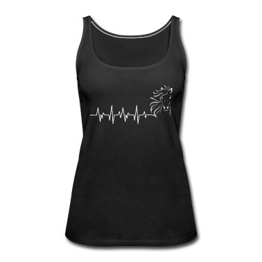 Pferde Tank Top - Herzschlag Herzlinie Herzfrequenz Pferde Kopf
