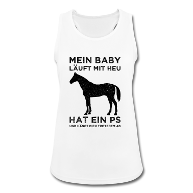 Pferde Tank Top - MEIN BABY LÄUFT MIT HEU | Lustiger Pferde Spruch
