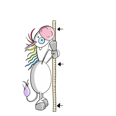 Motiv Einhorn an Messlatte