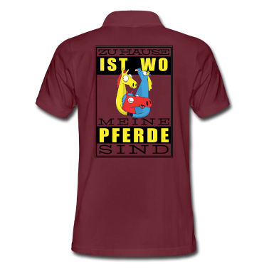 Pferde Poloshirt - ZUHAUSE IST WO MEINE PFERDE SIND, Pferd Reiter