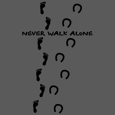 Motiv never walk alone pferd horse hufeisen reiten