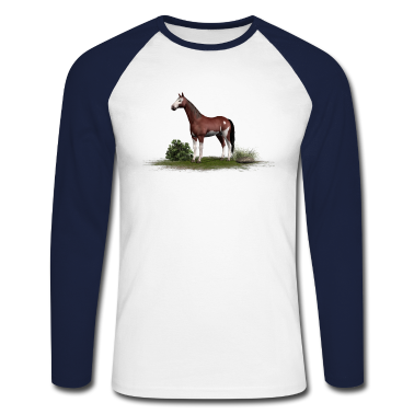 Pferde Langarmshirt - Pferd - braunes Pferd