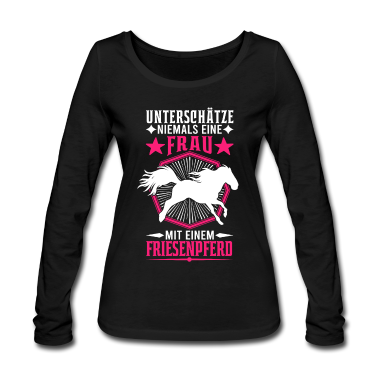 Pferde Langarmshirt - Friesenpferd Reiterin Friese Pferd Frau