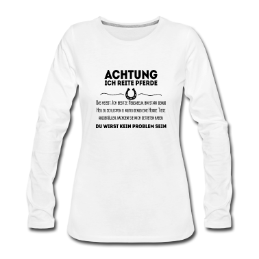 Pferde Langarmshirt - Achtung ich reite Pferde Pferdesport Geschenk