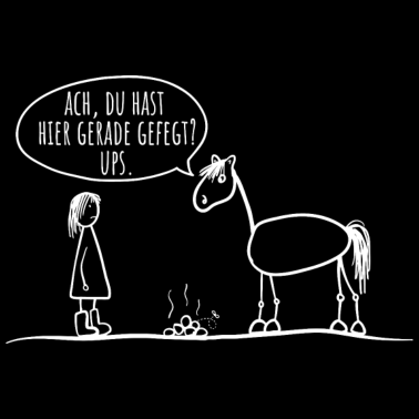 Motiv Pferd Reiter Spruch lustig