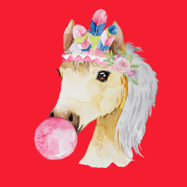 Motiv Pony Pferde Kinder Baby Indianer Reiten Bubblegum