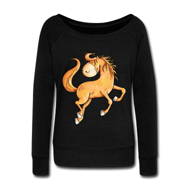 Pferde Langarmshirt - Wildes Pferd im wallender Mähne I Comic