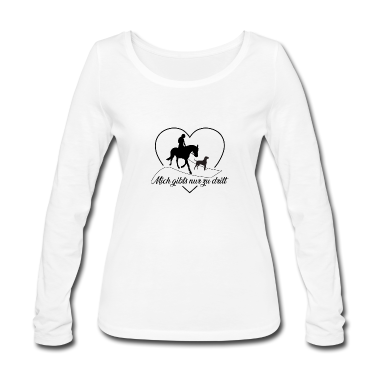 Pferde Langarmshirt - Hund & Pferd Tierliebe Damen/Mädchen Geschenkidee
