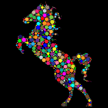 Motiv buntes springendes Pferd