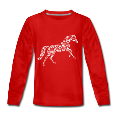 Pferde Langarmshirt - Weihnachts Pferd