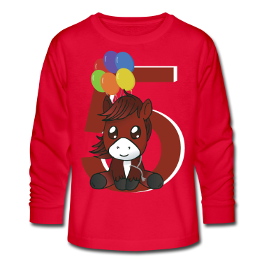 Pferde Langarmshirt - 5. Geburtstag | 5 Jahre | Pony Pferd Geschenk
