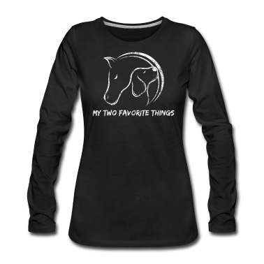 Pferde Langarmshirt - Hund Pferde Spruch Hundeliebhaber & Reiter