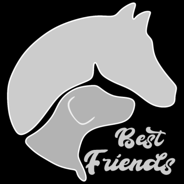 Motiv Hund und Pferd zusammen auf einem Design